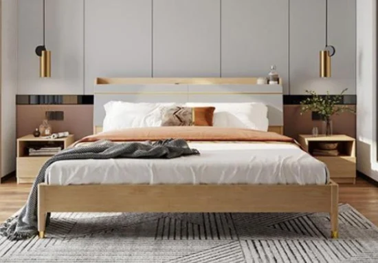 중국 도매 럭셔리 OEM ODM 디자인 홈 침실 목조 가구 킹 사이즈 더블 침대